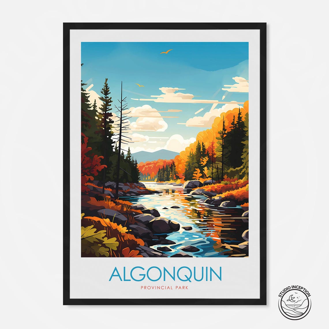 Algonquin Provincial Park Autumn Forest River Fall Color Poster