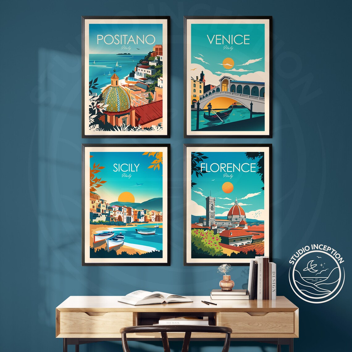 Italy Sicily Travel Poster, Europe Wall Art Print - Image 2
