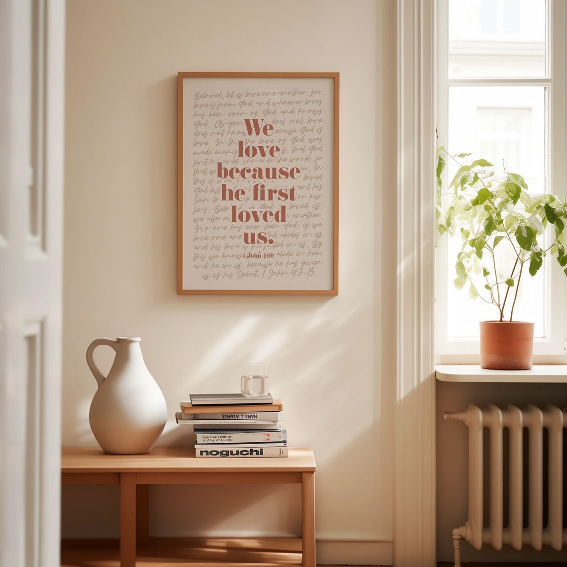 1 John 4 19 We Love Because He First Loved Us Rose Bible Poster - Image 4