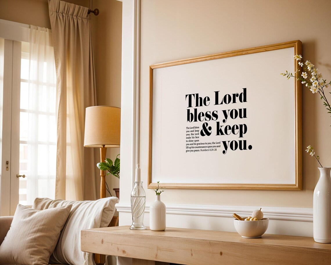 Numbers 6:23-24 Bless You and Keep You Scripture Art Print - Image 5