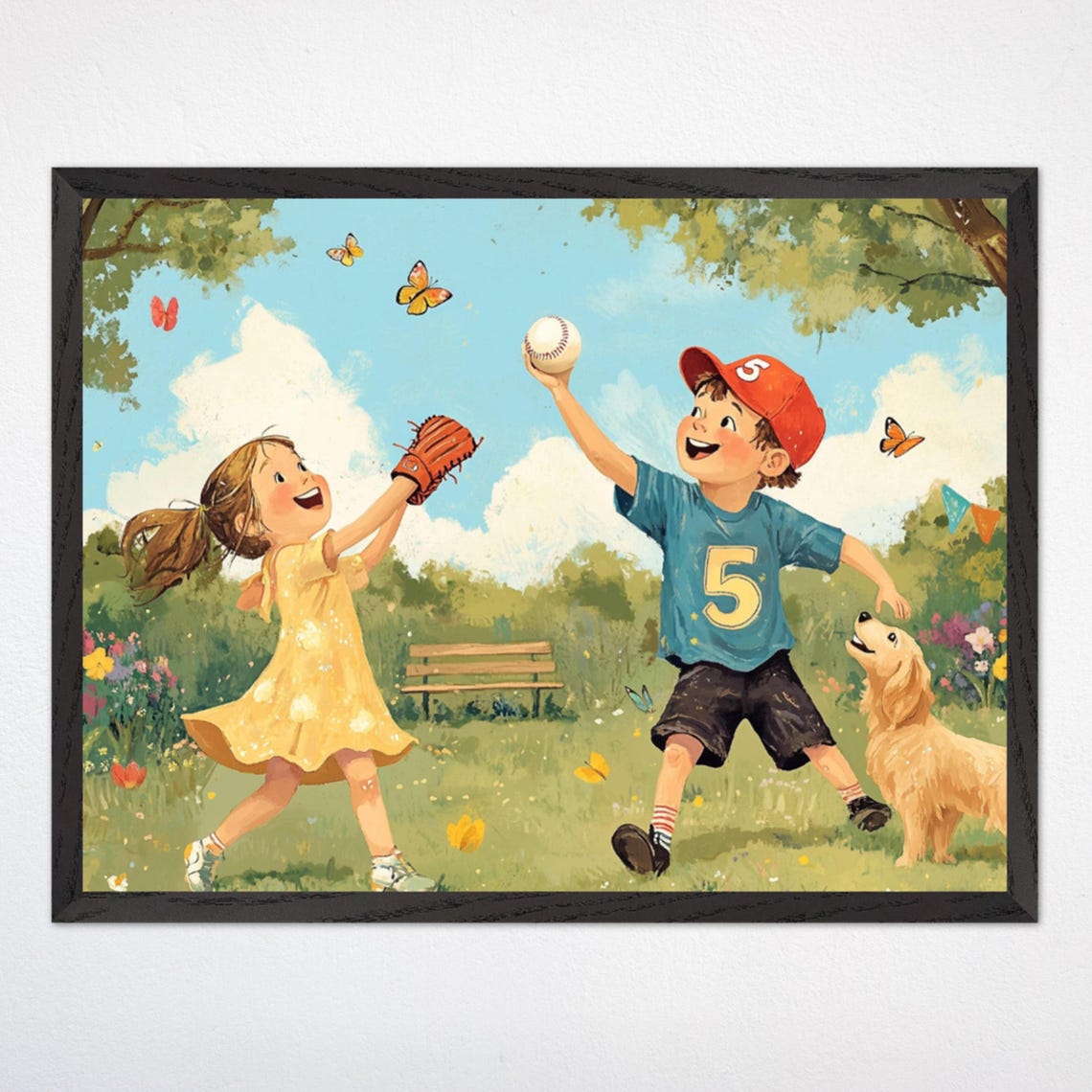 Playful Baseball Wall Art Kids Sport Room Decor Colorful Baseball Nursery Poster Boys And Girls Sports Bedroom Art