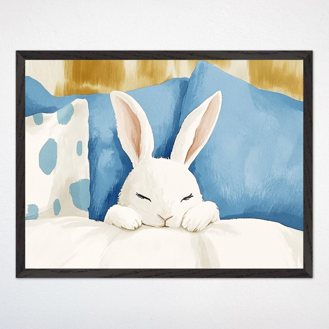 Sleeping Bunny Nursery Decor, Poster Print