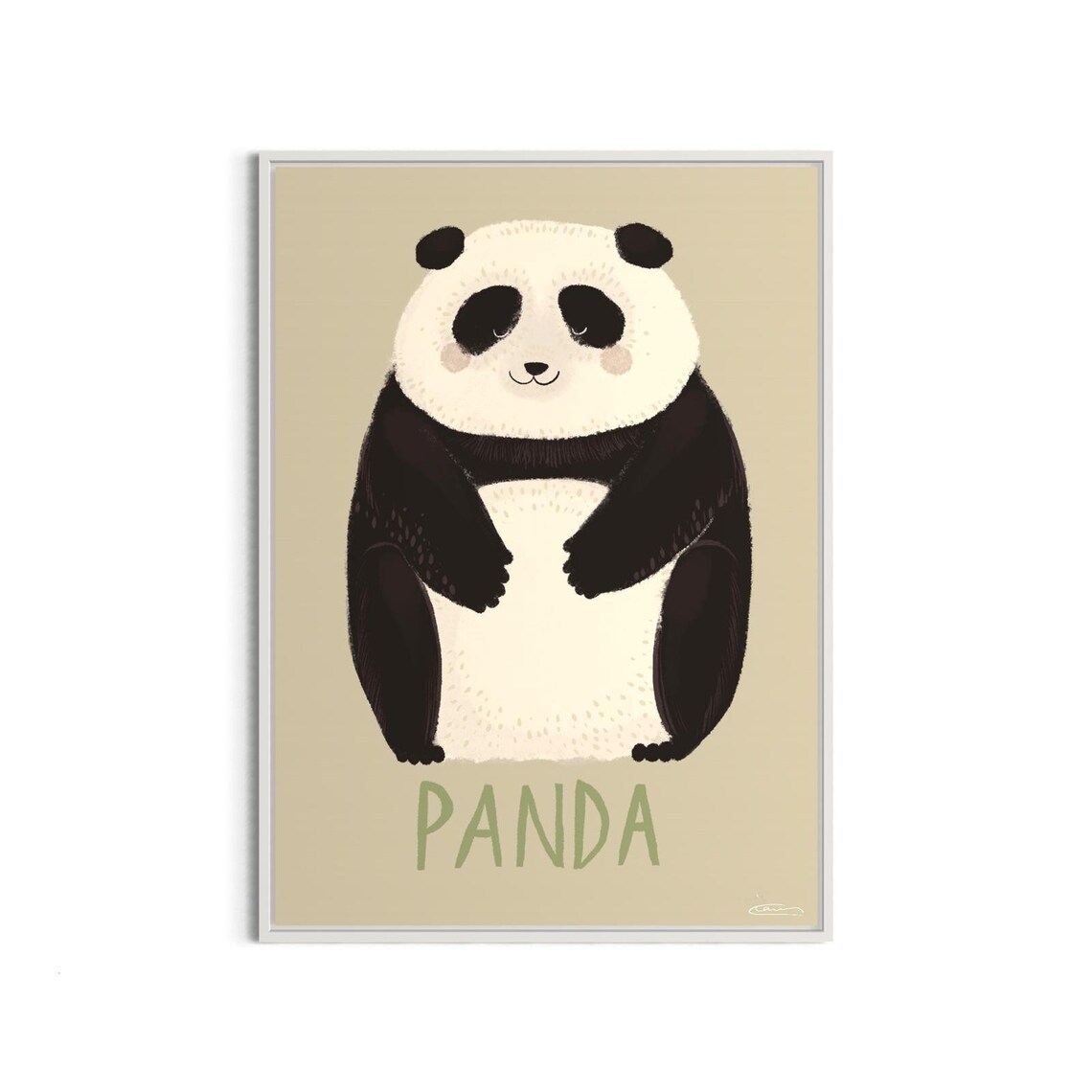 Sweet Smiling Panda Cute Nursery Animal Kids Room Decor Wall Art - Image 3