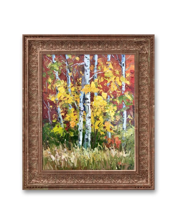 Birch Oil Painting On Birch Painting Small Oil Painting Landscape Home Decoration Wall Art A Gift Bohemian Decoration