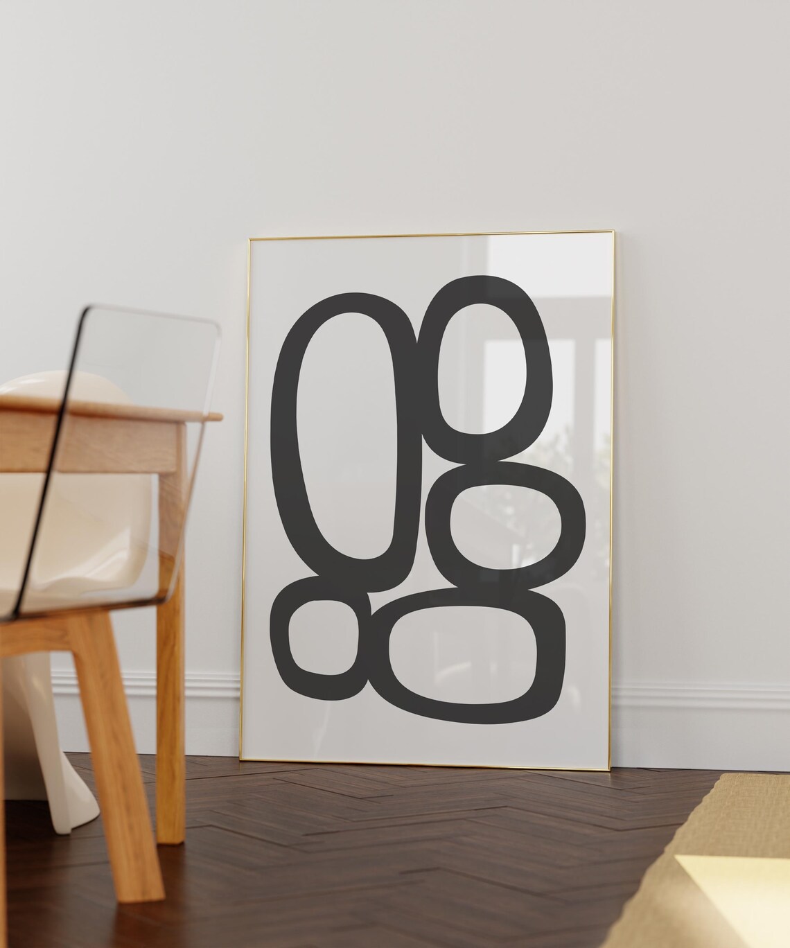 Mid-Century Organic Circles Minimalist Art Print - Image 3