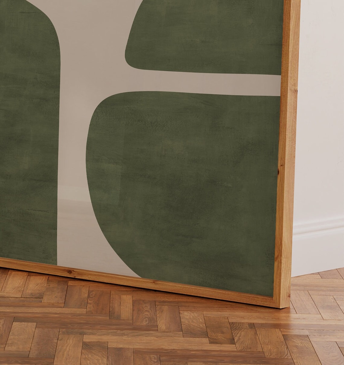 Modern Green Beige Minimalist Square Poster - Image 3