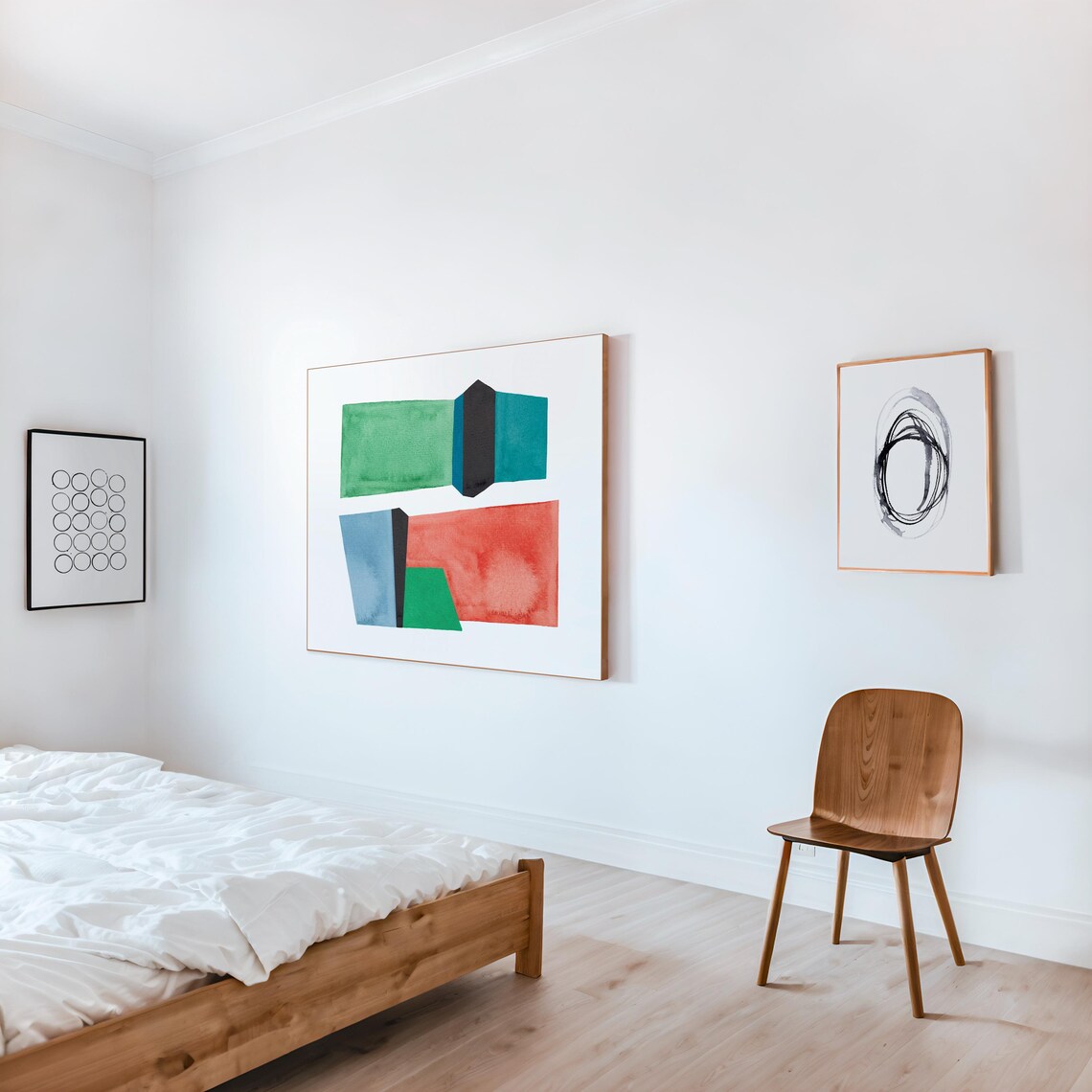 Modern Watercolor Shapes, Mid-Century Art Print - Image 3