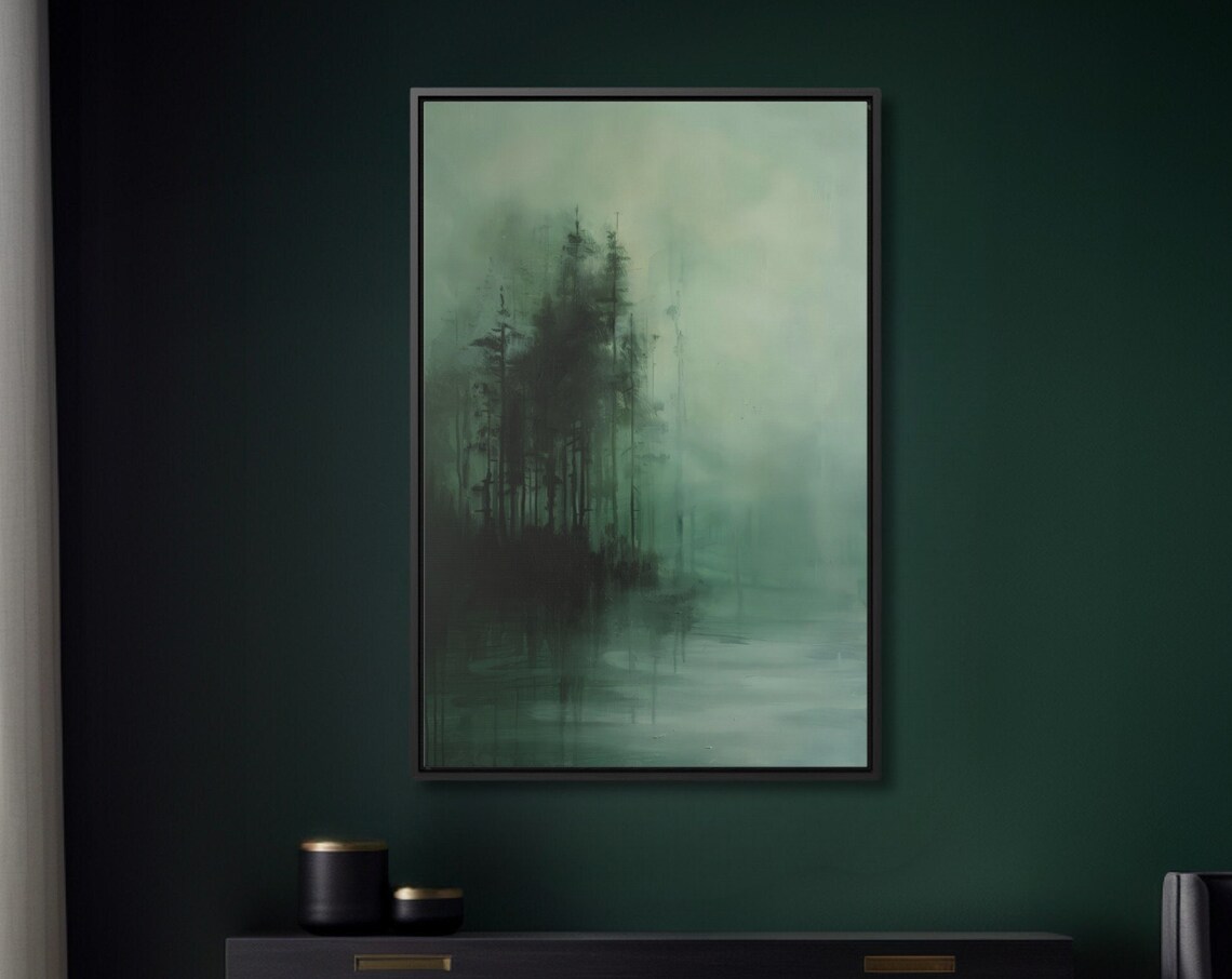 Misty Forest Abstract Landscape Art Print