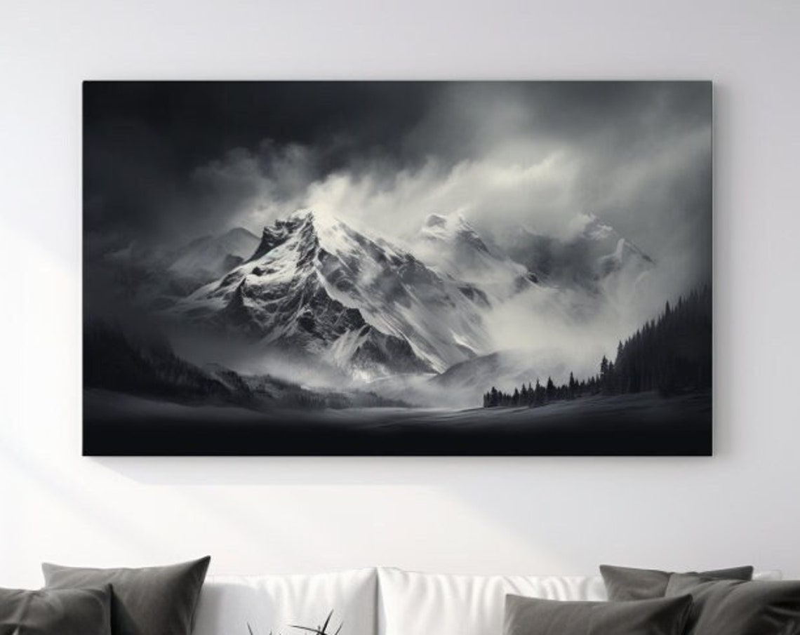 Winter Mountains Abstraction Print Home Decor Wall Art Print Wall Art Art Gift Room Decor Ready To Hang