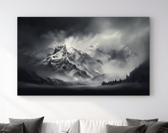 Winter Mountains Abstraction Print Home Decor Wall Art Print Wall Art Art Gift Room Decor Ready To Hang