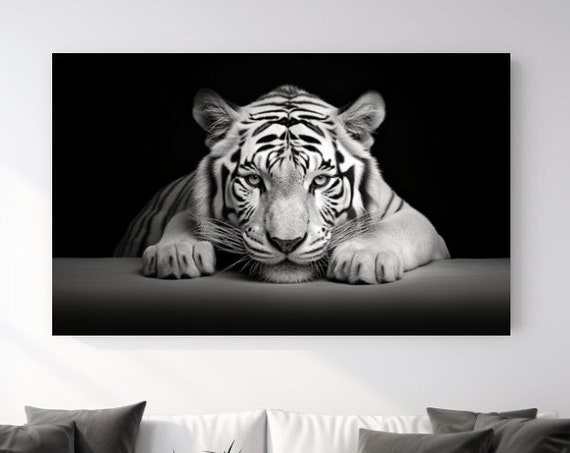 Tiger Luxury Design, Black And White Wall Art Print