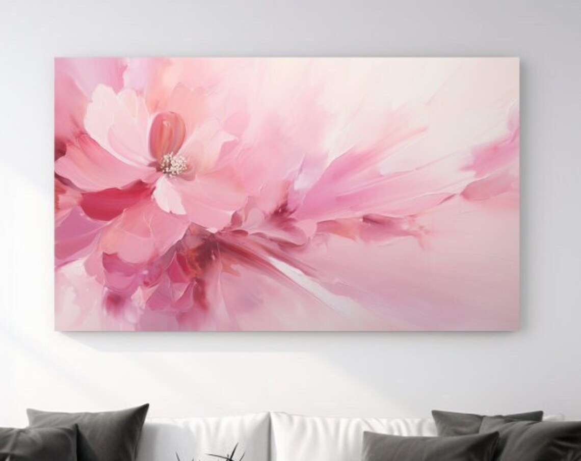Soft Pink Flower Abstract Bloom Dreamy Watercolor Floral Poster