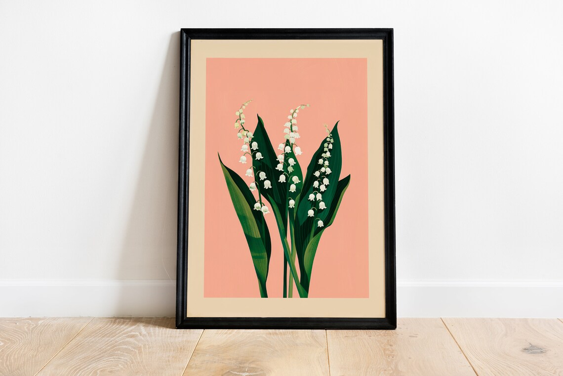 Lily Of The Valley Minimalist Art Print, May Birth Flower - Image 4