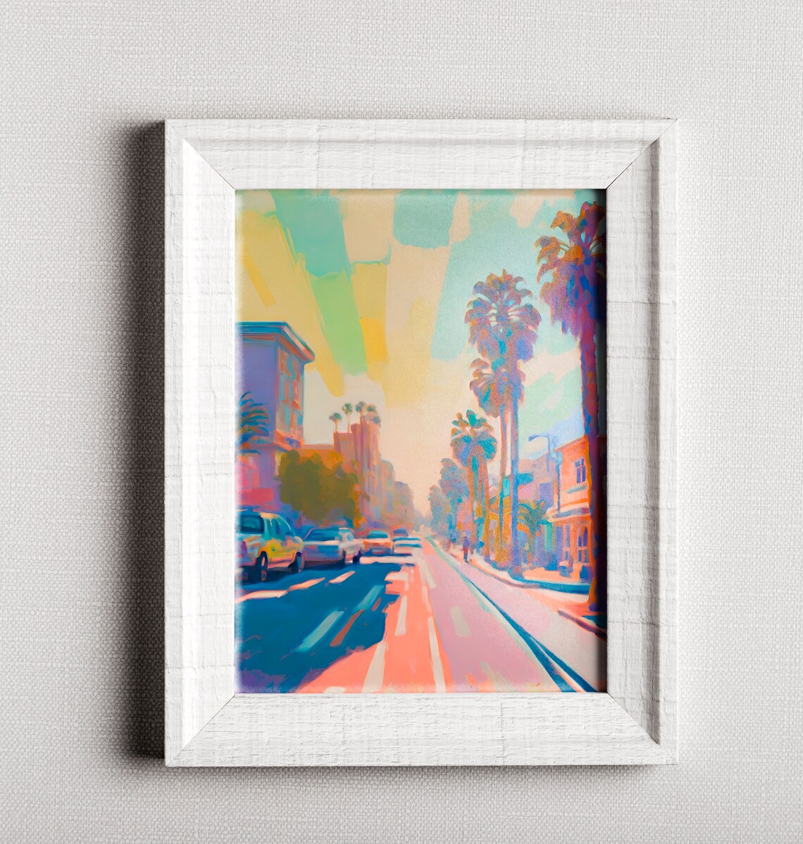 Santa Monica Coastal Street Art Print, Preppy Beach House Decor - Image 4
