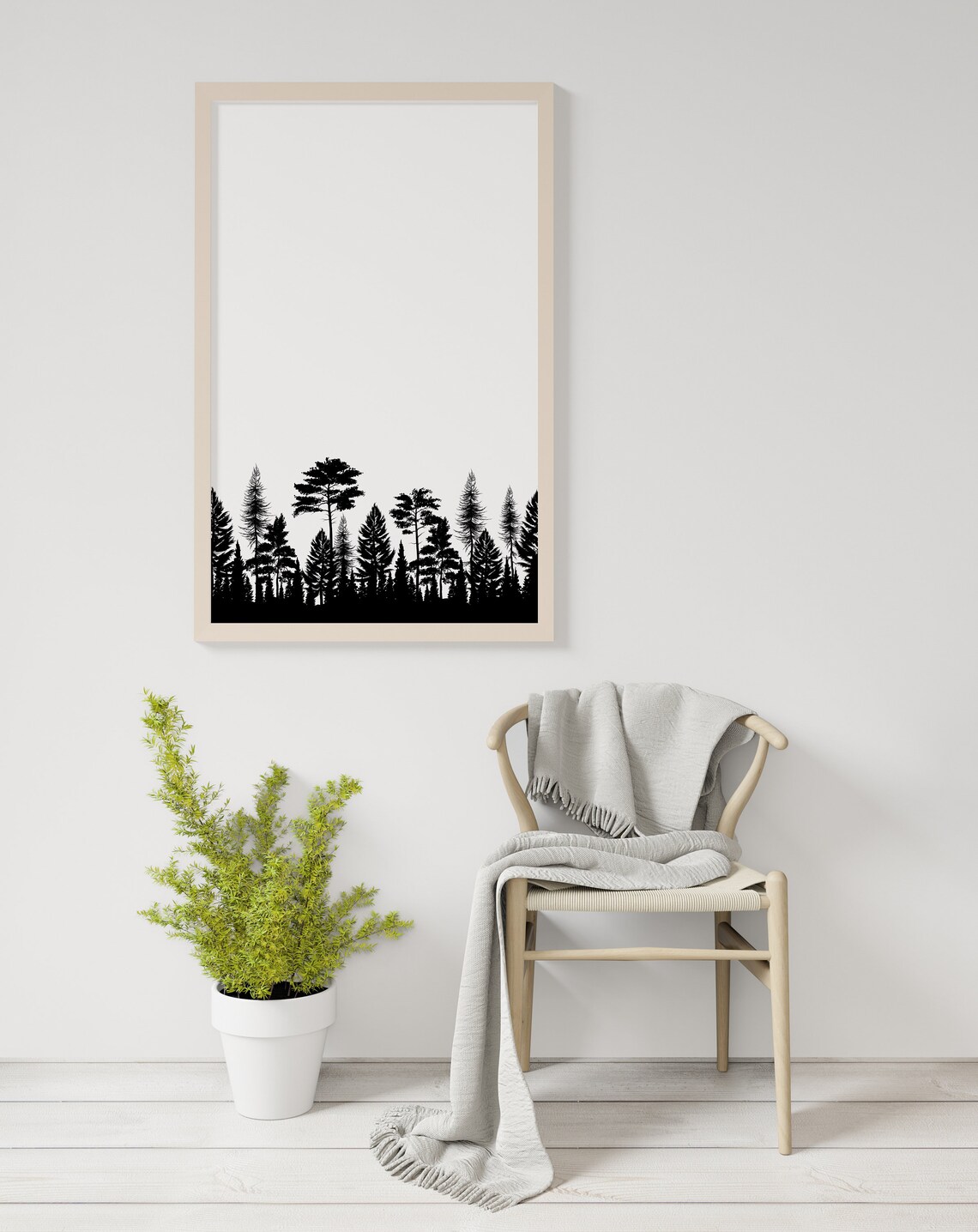 Simple Forest Poster, Contemporary Minimal Art Print - Image 2