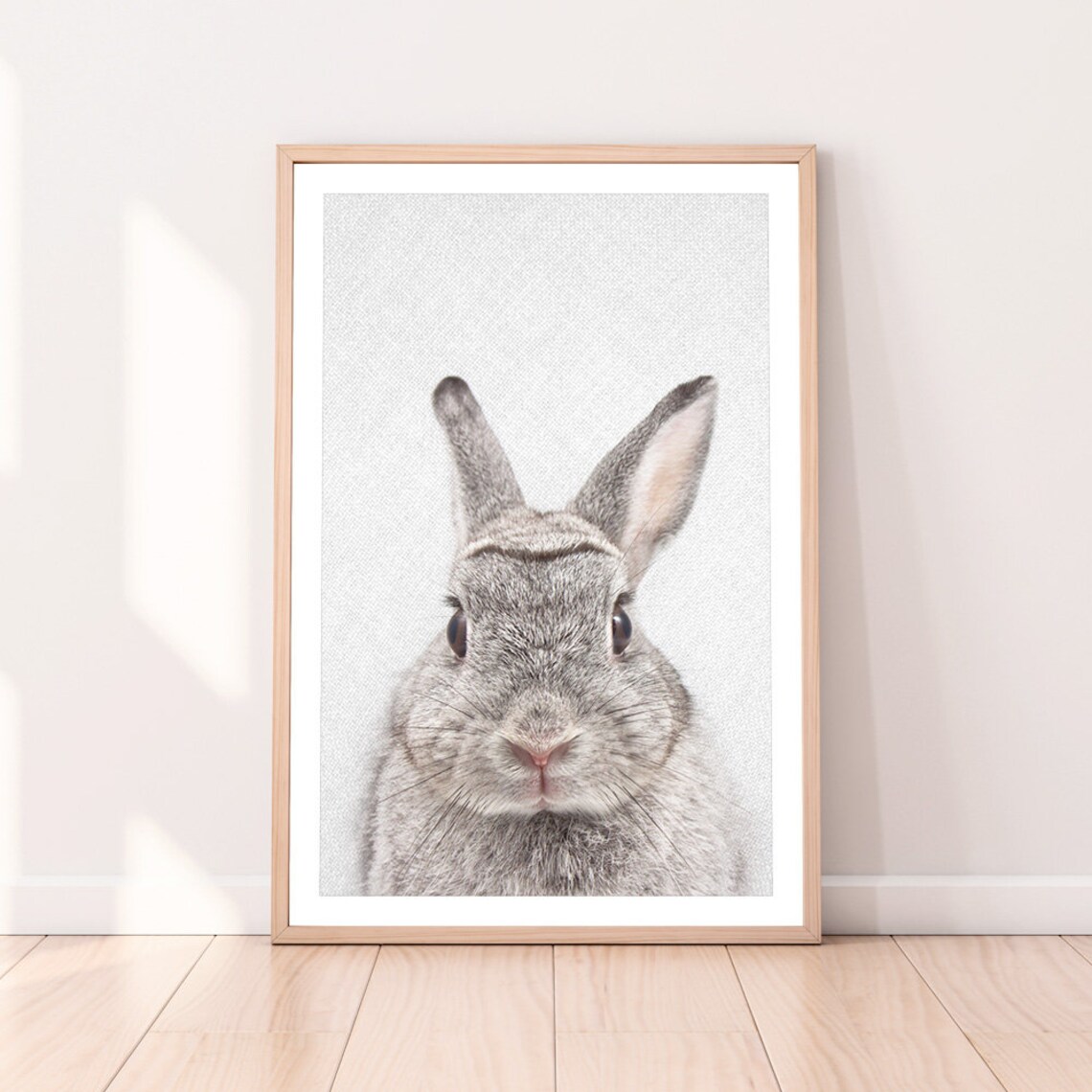 Rabbit Wall Decor Bunny Print, Woodlands Nursery Art