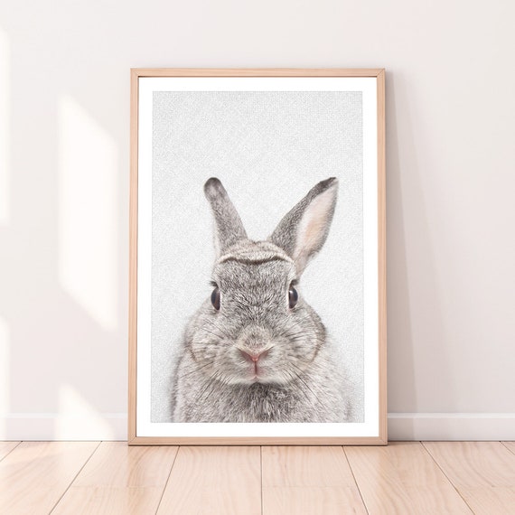 Rabbit Wall Decor Bunny Print, Woodlands Nursery Art