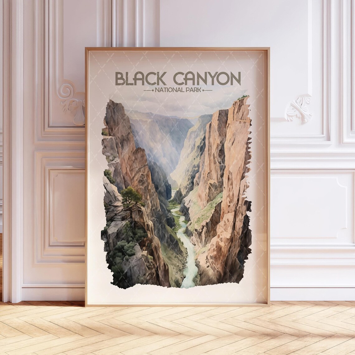 Black Canyon National Park Watercolor Travel Poster
