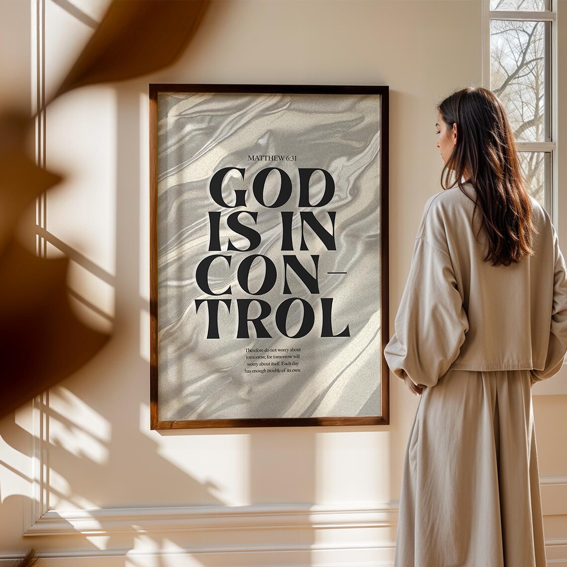God Is In Control Christian Scripture Wall Art Print