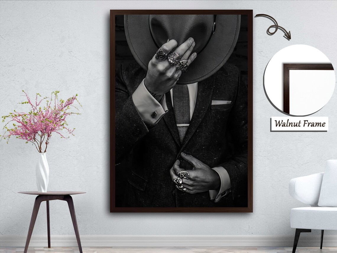 Man In Suit With Hat, Dignity Reflection Art Print - Image 4