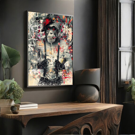 Edgy Graffiti Monkey, Contemporary Street Art