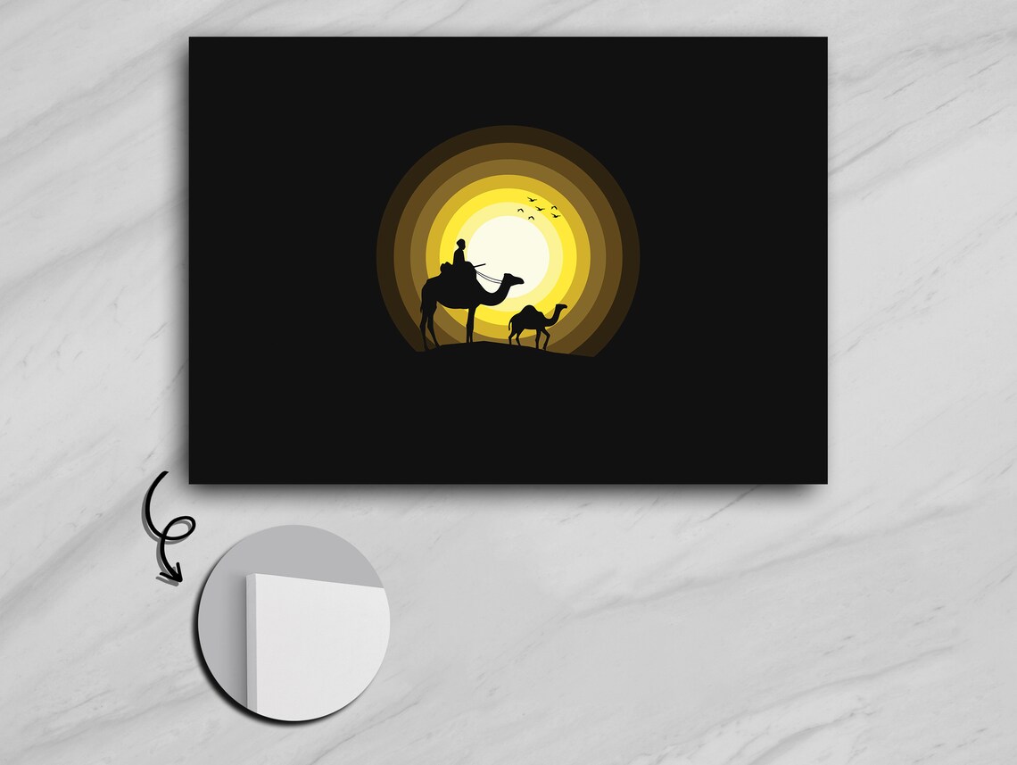 Moonlit Serenade Silhouette Deer, Minimalist Art Print - Image 5