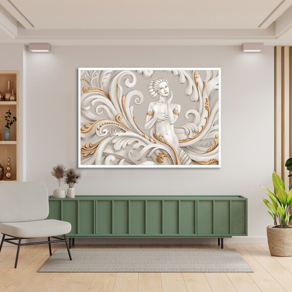 Elegant Woman, Abstract Relief Painting Gift For Her