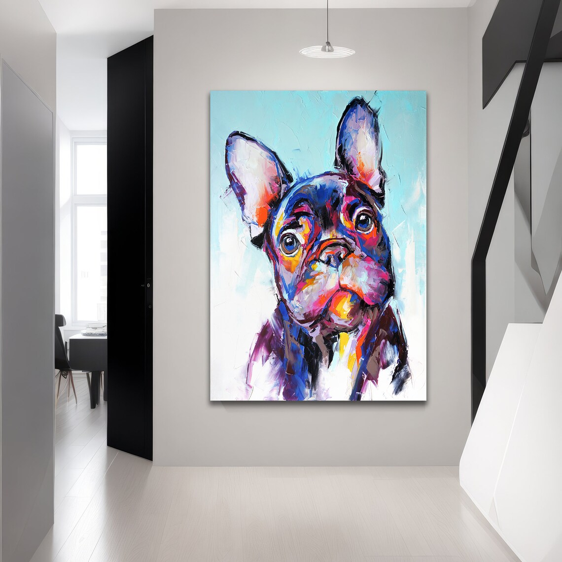 Colorful Dog Knife Effect Masterpiece Art Print - Image 4