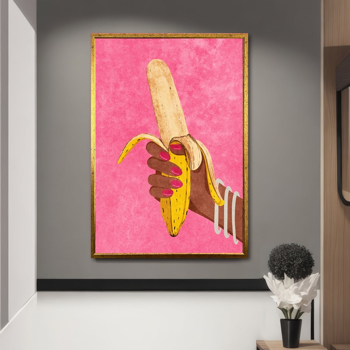 Playful Banana Pop Art, Modern Art Gift - Image 5