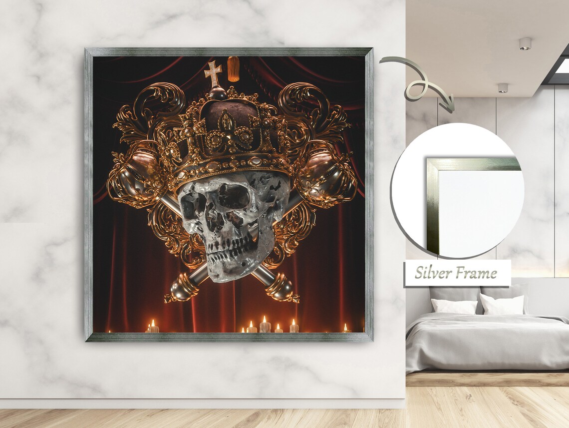 Regal Crown Adorned With Golden Orbs, Luxury Wall Art - Image 2