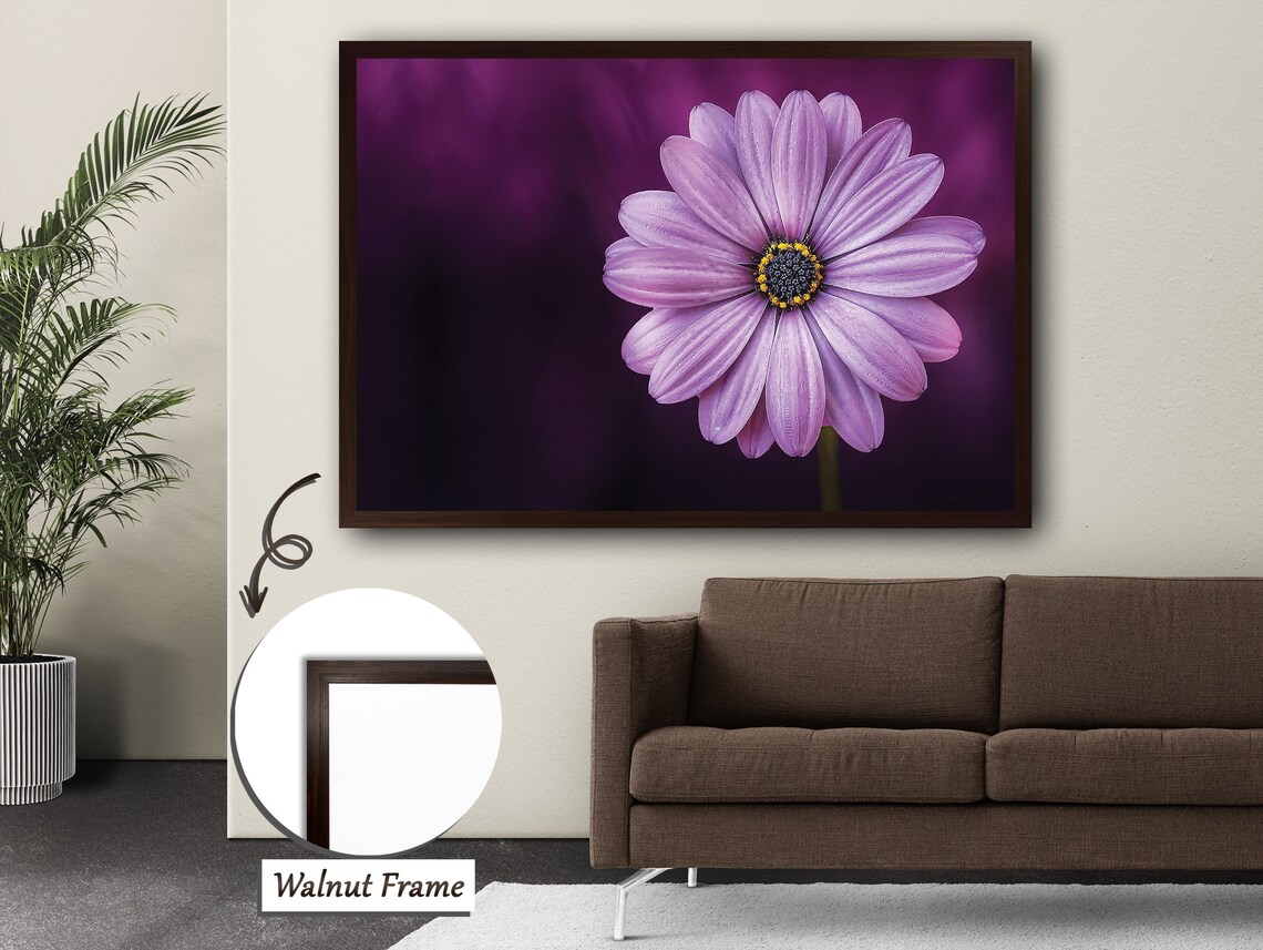 Purple Violet Blossom, Floral Elegance Wall Art Print - Image 4