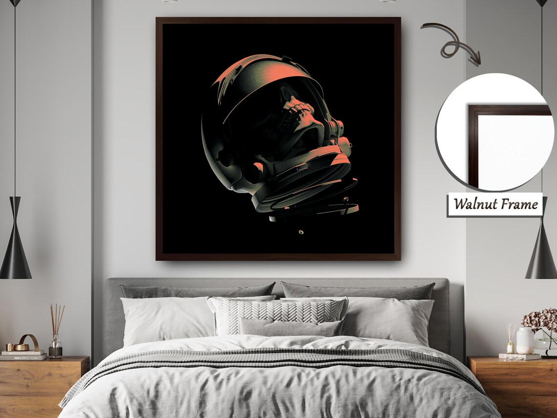Skull Wearing An Astronaut Helmet, Symbolic Art