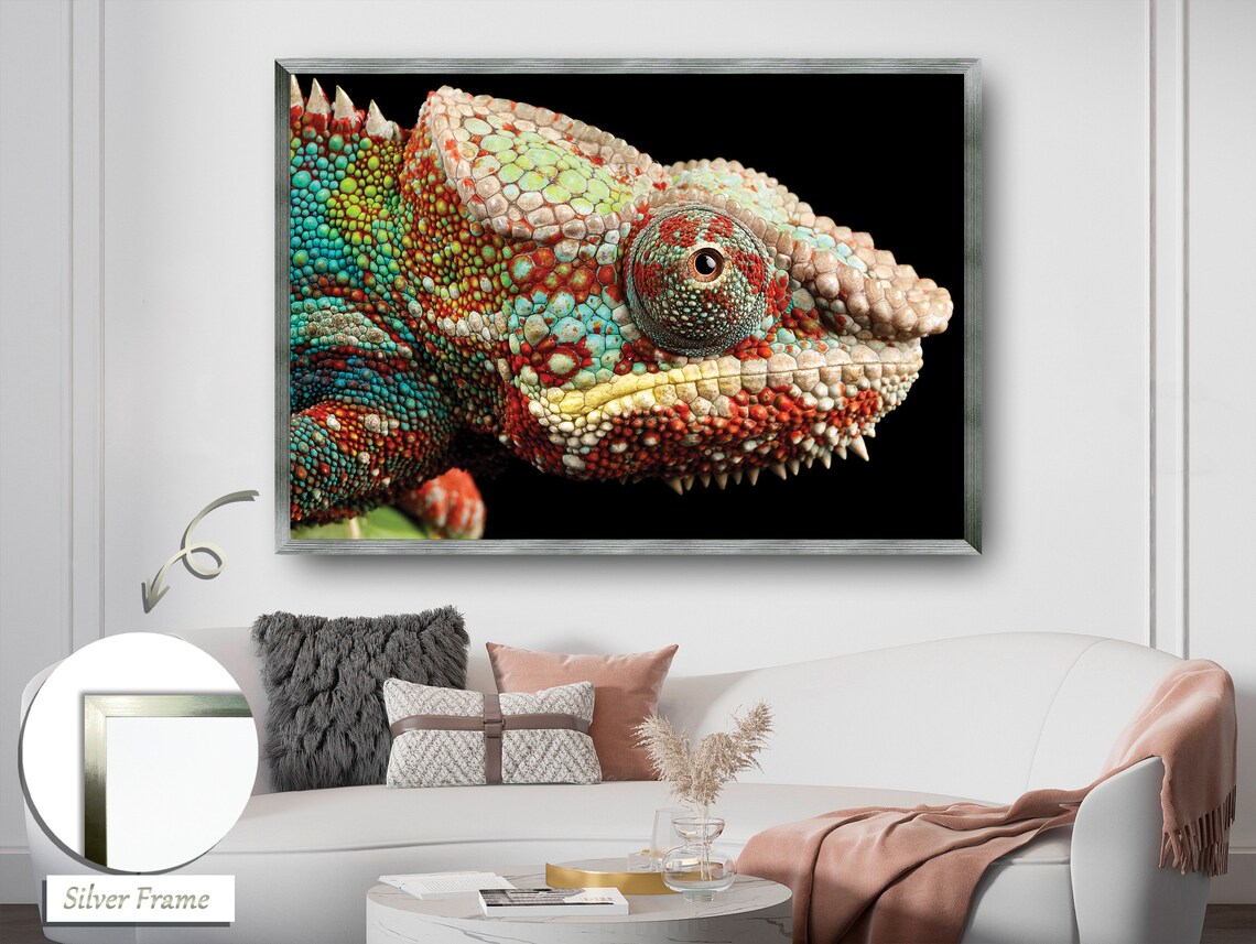 Vivid Chameleon, Detailed Wildlife Reptile Art Print - Image 2