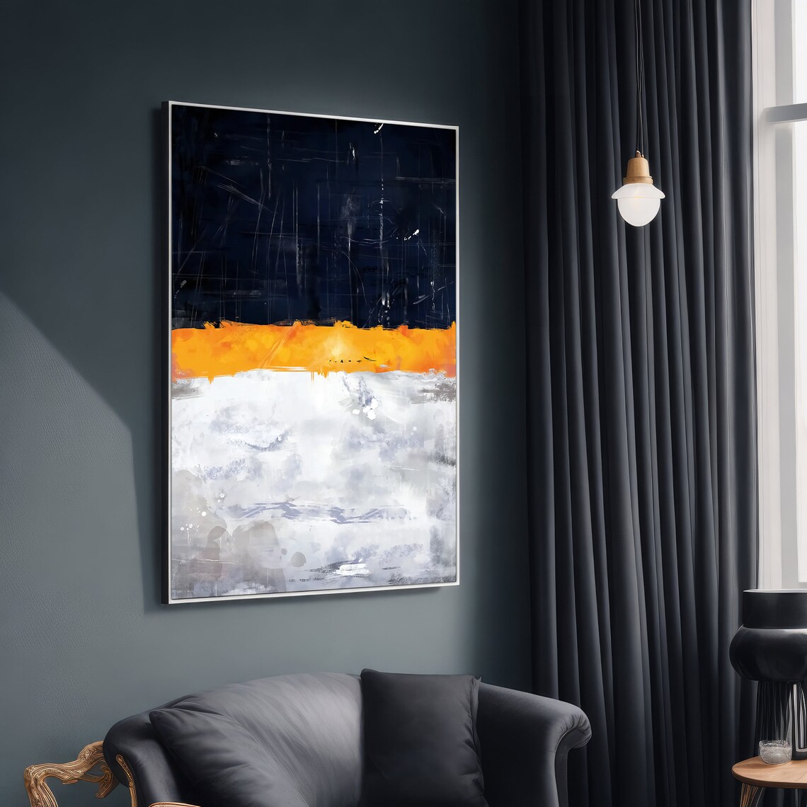 Modern Abstract Painting, Bold Color Blocks