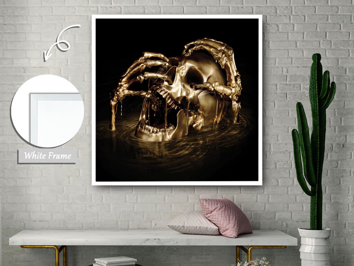 Golden Skeleton Gazing At The Sky, Contemplative Art - Image 3