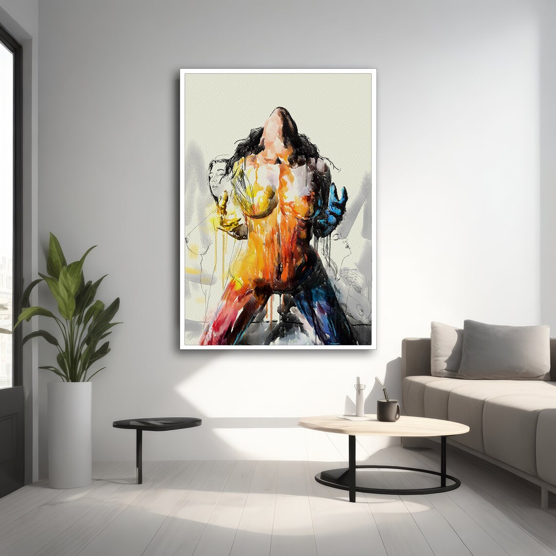 Erotic Abstract Female Form, Sensual Modern Art - Image 2