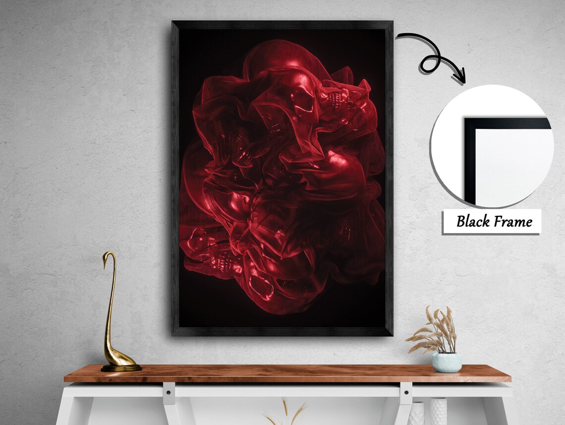 Red Dancing On Water Abstract Watercolor Art