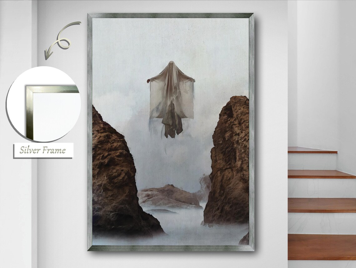 Spirits Embracing Amidst The Rocks, Ethereal Art - Image 2