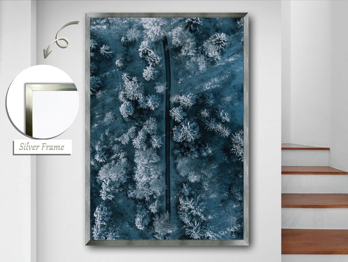 Birds Eye View Of Snowy Forest, Winter Landscape - Image 2
