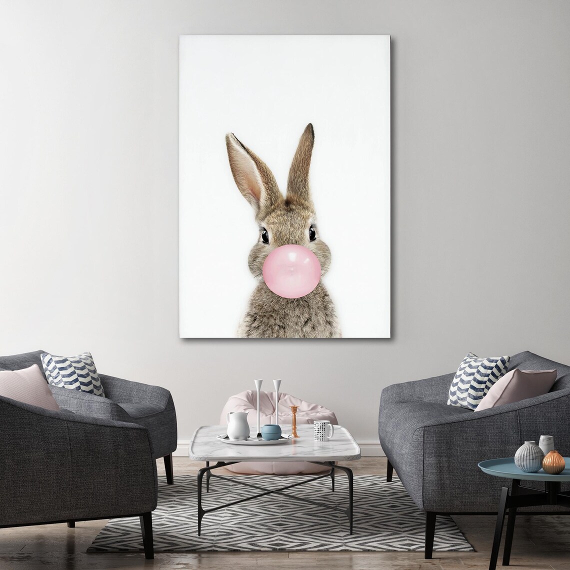 Gummy Rabbit Art Print, Wild Animal Painting - Image 2
