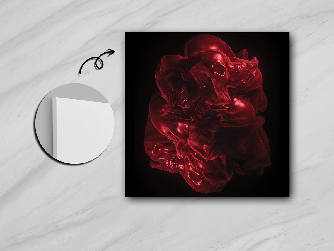 Red Paint Dissolving In Water, Abstract Expressionism - Image 5