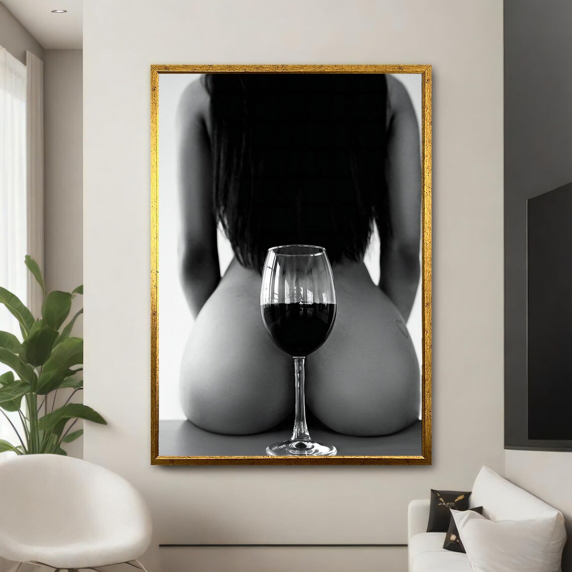 Seductive Nude With Wine Glass, Erotic Art - Image 5
