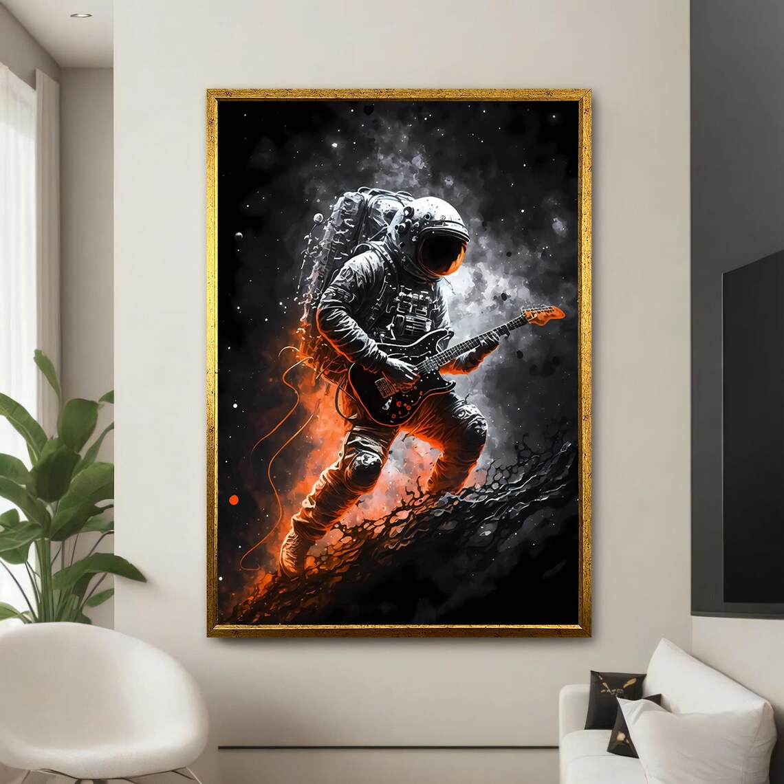 Astronaut Playing - Contemporary Travel Poster - Image 5