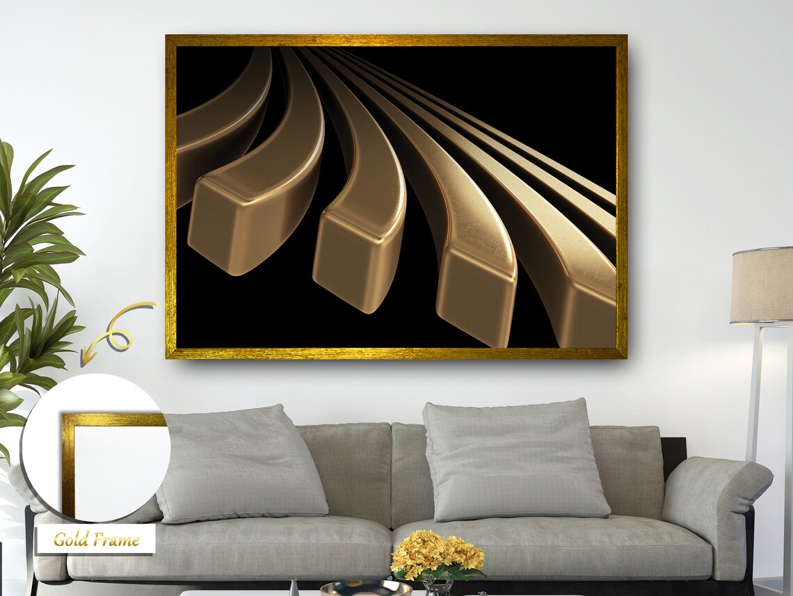 Abstract Gold Blocks Painting, Modern Design - Image 4
