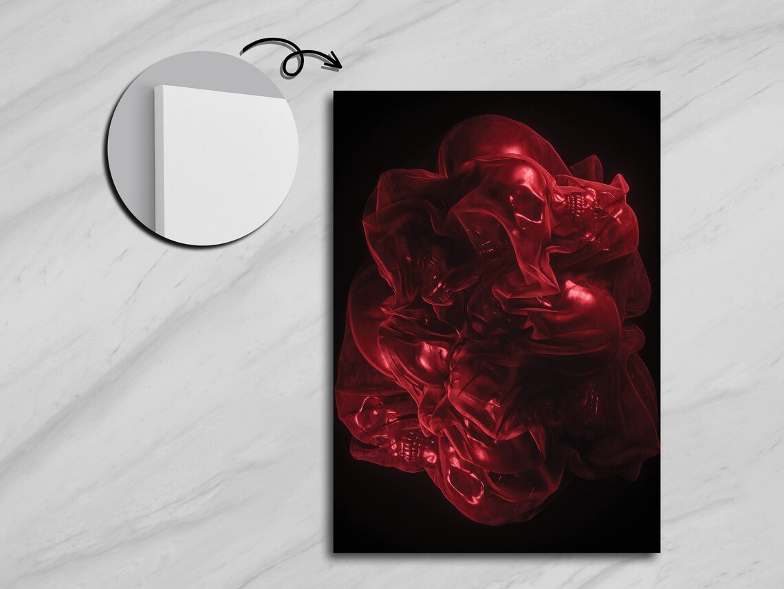 Red Dancing On Water Abstract Watercolor Art - Image 5