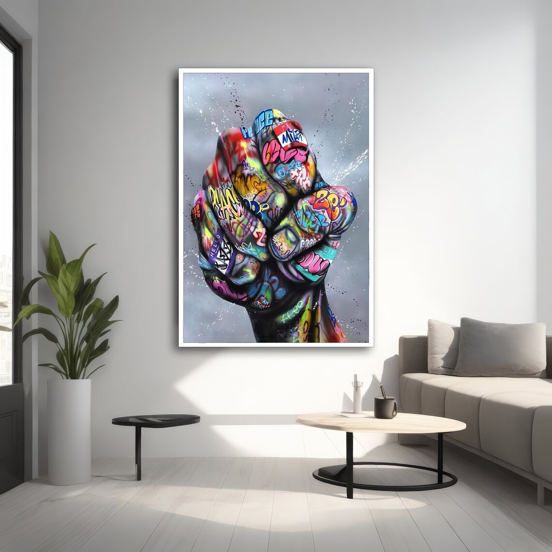 Graffiti Fist, Bold Urban Decor Unique Gift - Image 2
