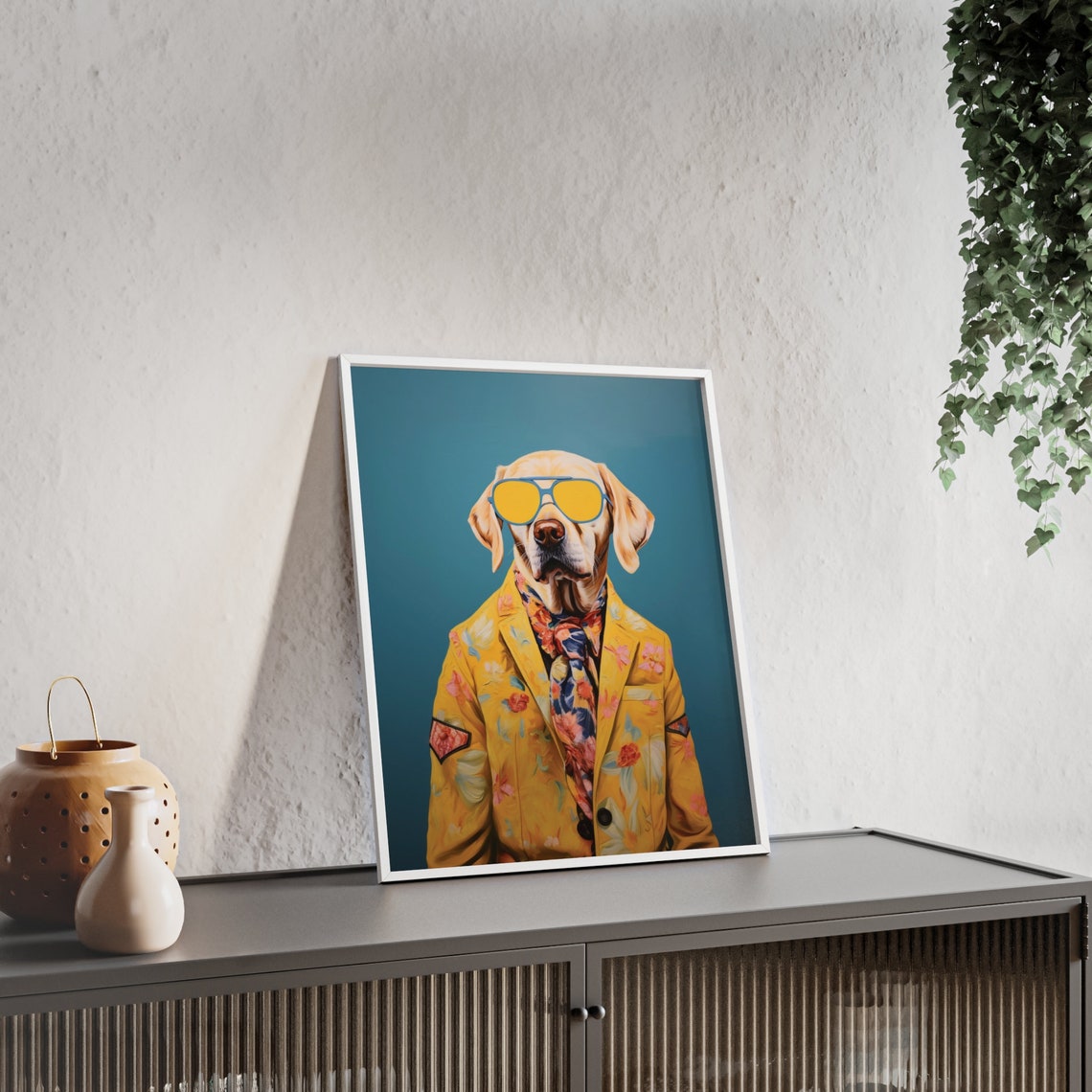 Yellow Lab Dog Art Fashion Print Dog Portrait Fashion Art Animal Art Animal Painting Art Prints - Image 2