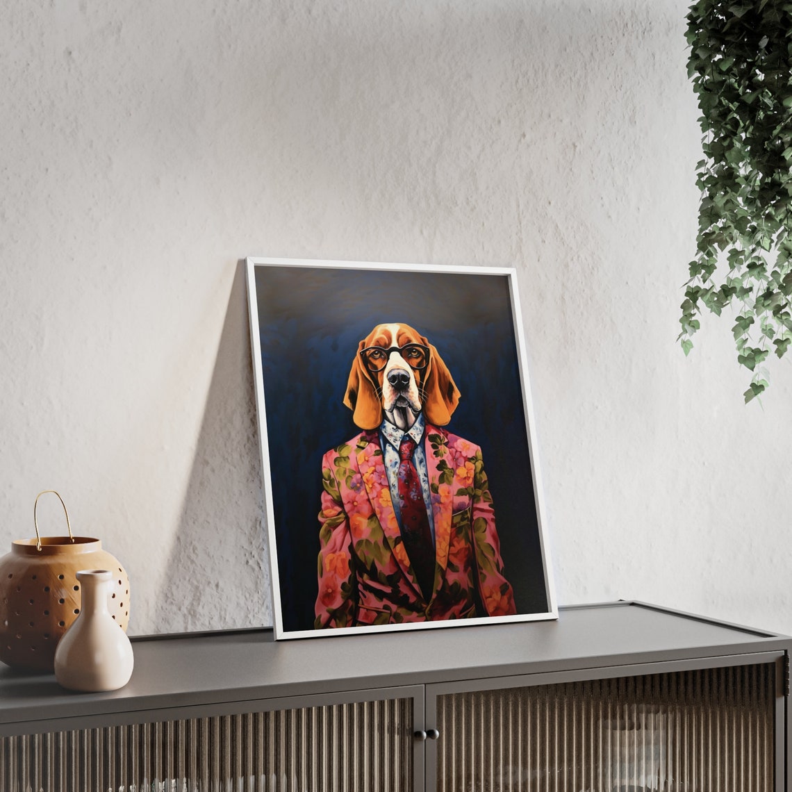Foxhound Dog Art Fashion Print Dog Portrait Fashion Art Animal Art Animal Painting Art Prints - Image 2
