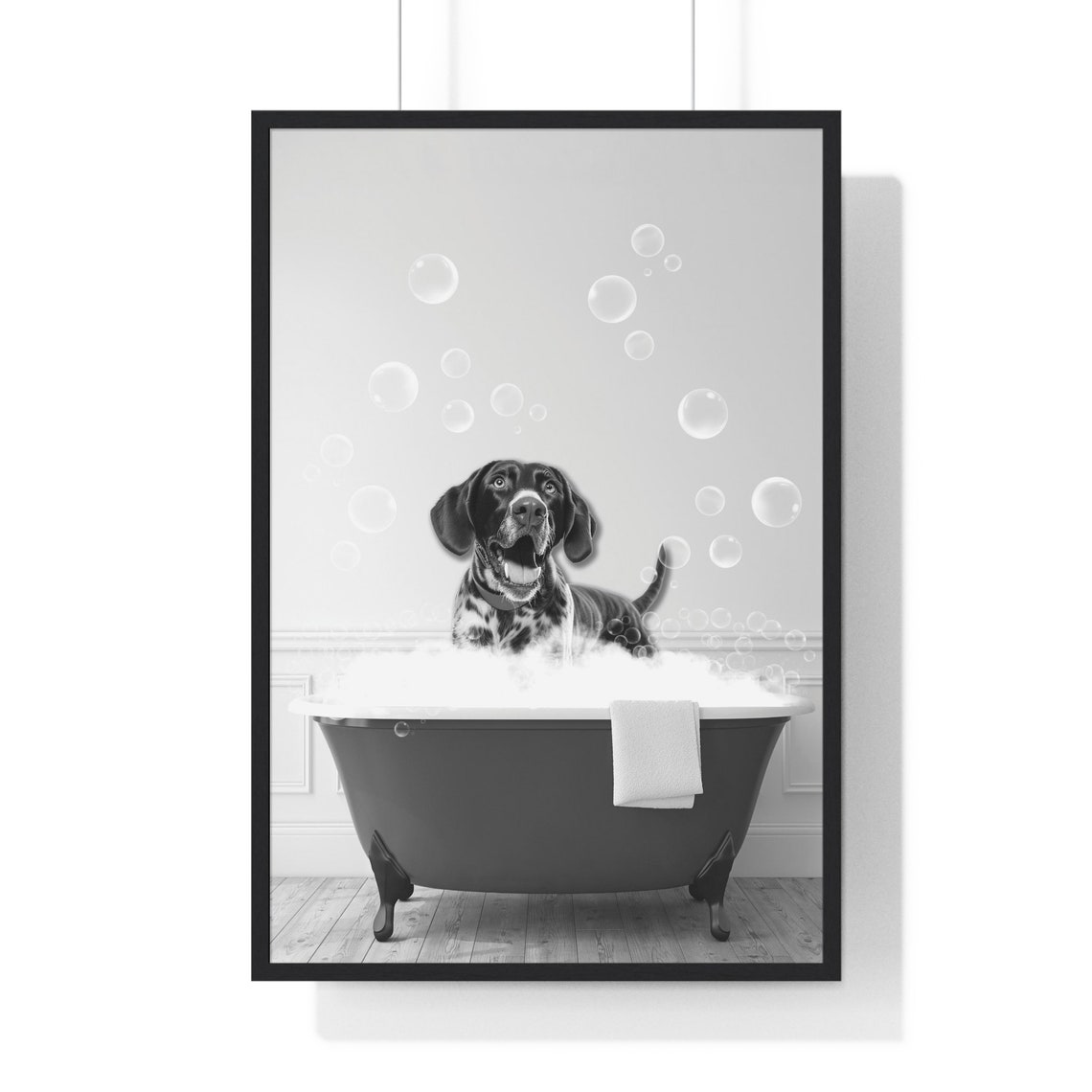 German Pointer Funny Bathroom Art Print