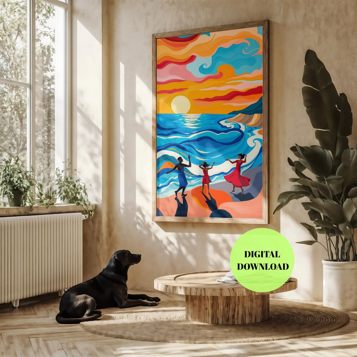 Matisse Inspired Beach Sunset Ocean Art Print